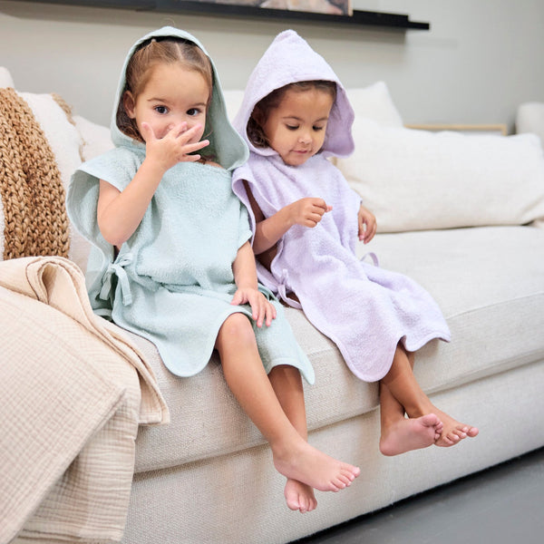 Badponcho badstof Wavy - Grey Blue