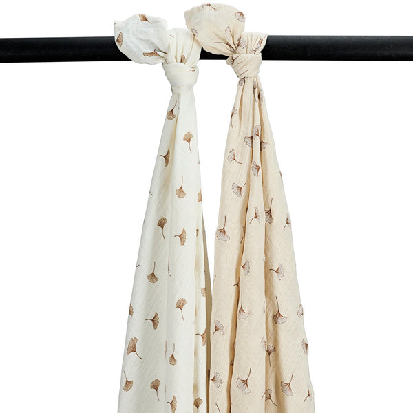 Swaddle 120x120cm 2-pack - Gingko