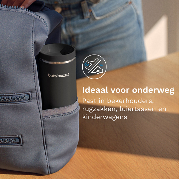 Draagbare flessenwarmer voor (moeder)melk of water