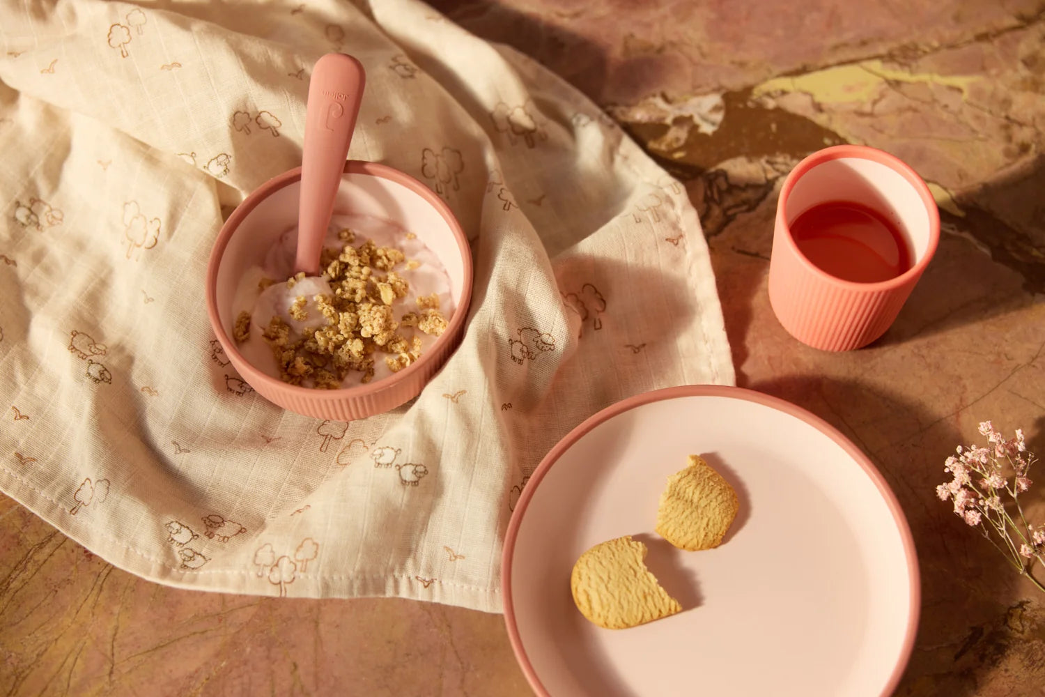 Kinderserviesset Siliconen - Blush Shades