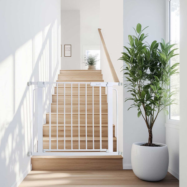 Stair gate white (without drilling) - steel