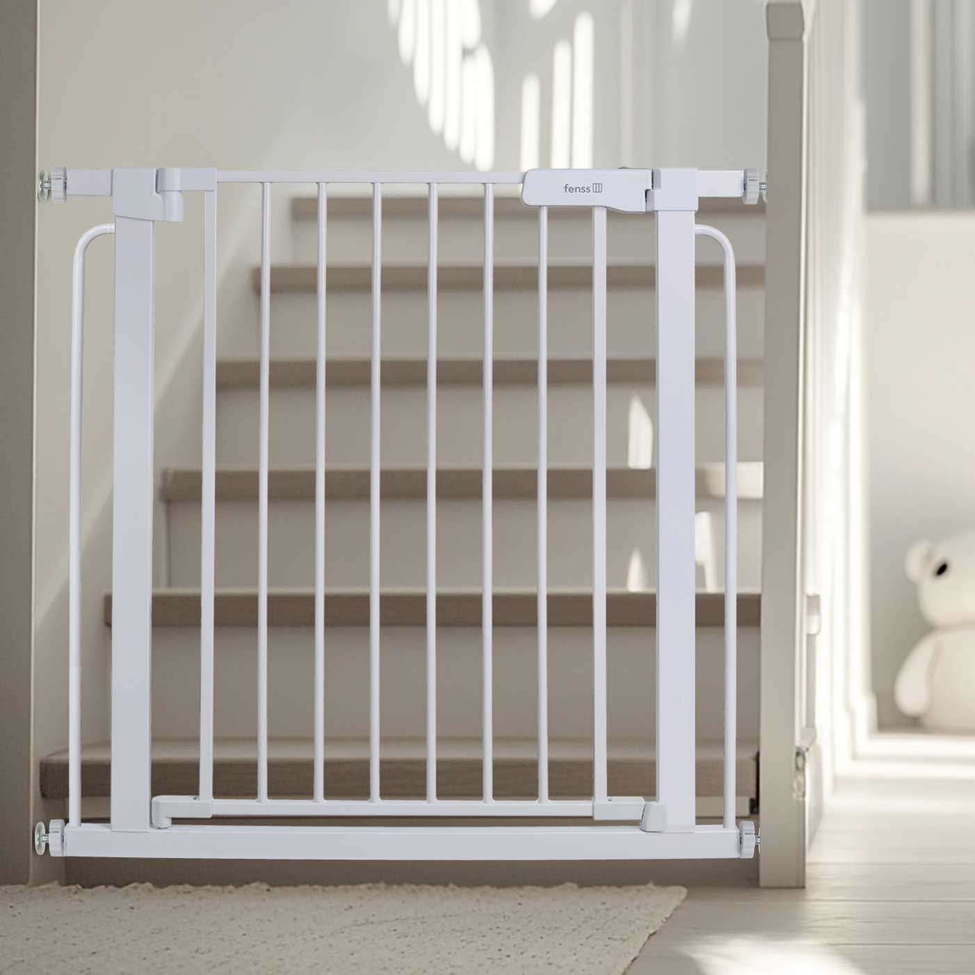 Stair gate white (without drilling) - steel