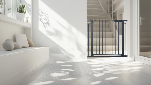 Stair gate white (without drilling) - steel