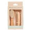 Wooden comb and brush set