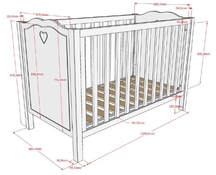 Amori bed 60x120 - Wit