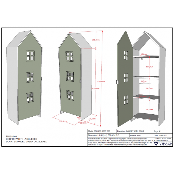 Casami Bruges kast - Duo Groen/Wit