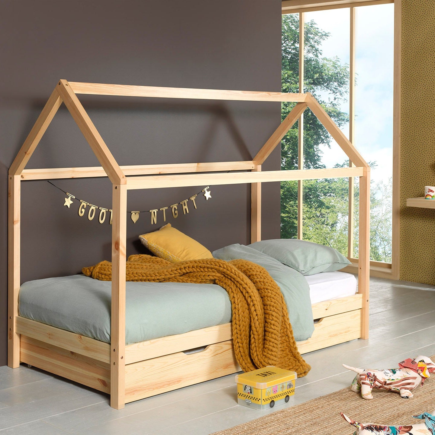 Dallas Huisbed Naturel inclusief bedlade