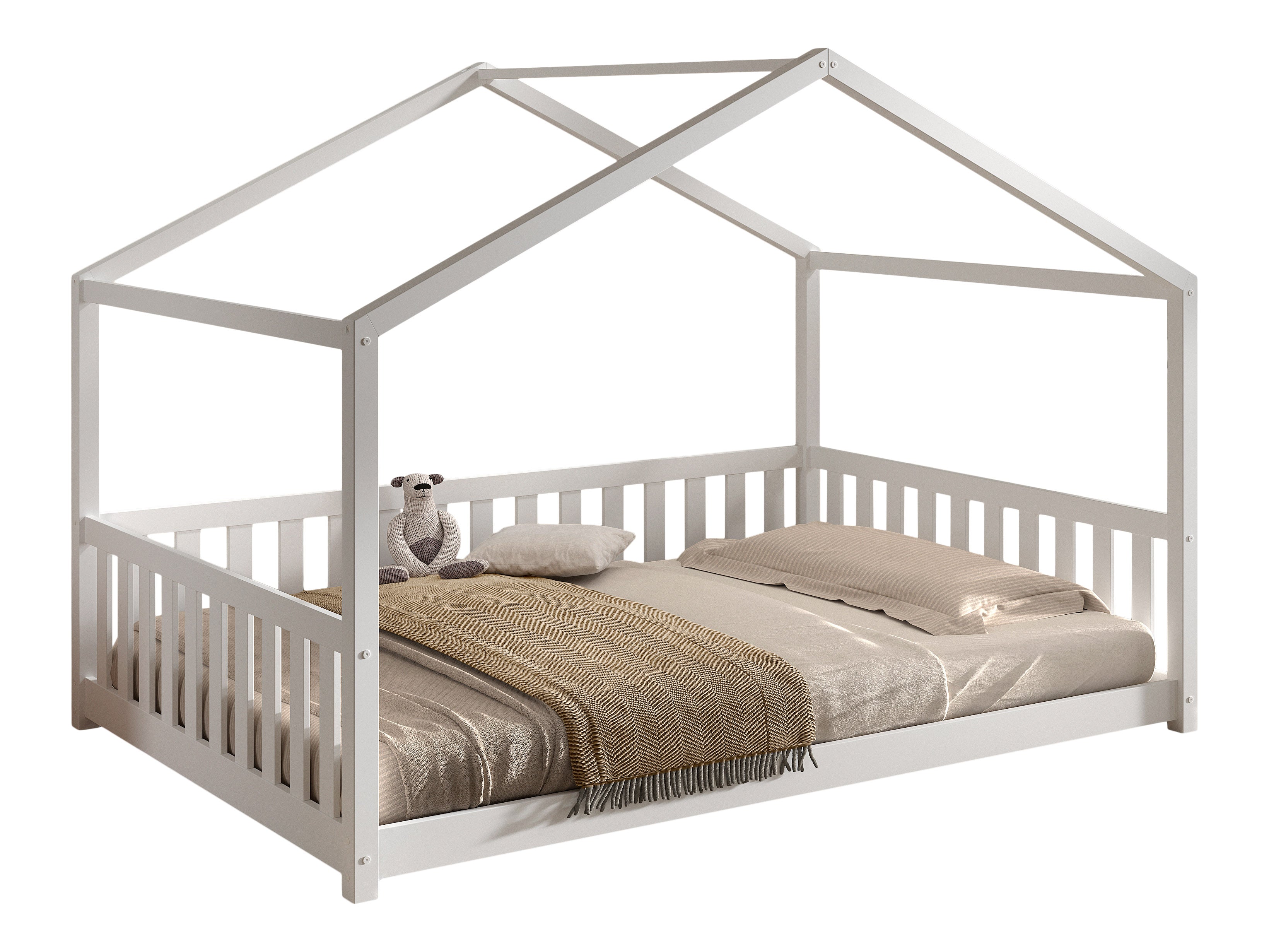 Dallas house bed (140x200) - Natural (convertible)