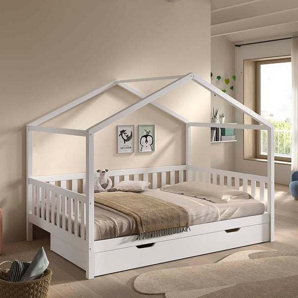 Dallas house bed (140x200) - Natural (convertible)