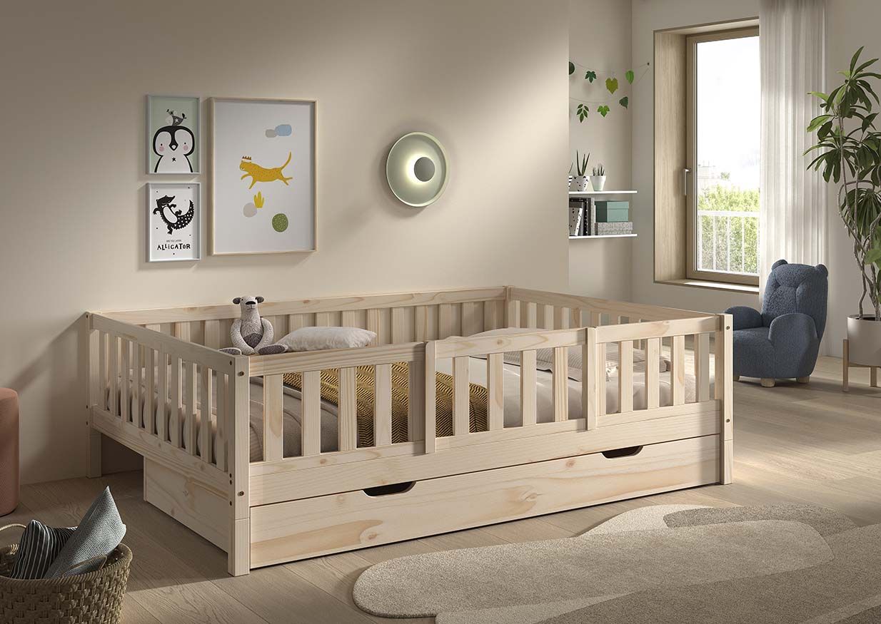 Dallas kajuitbed (140x200) - Natuur (ombouwbaar)