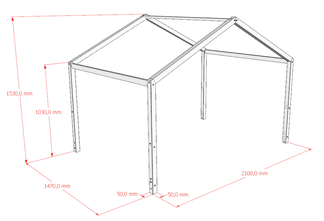 Dallas huisbed (140x200) - Natuur (ombouwbaar)