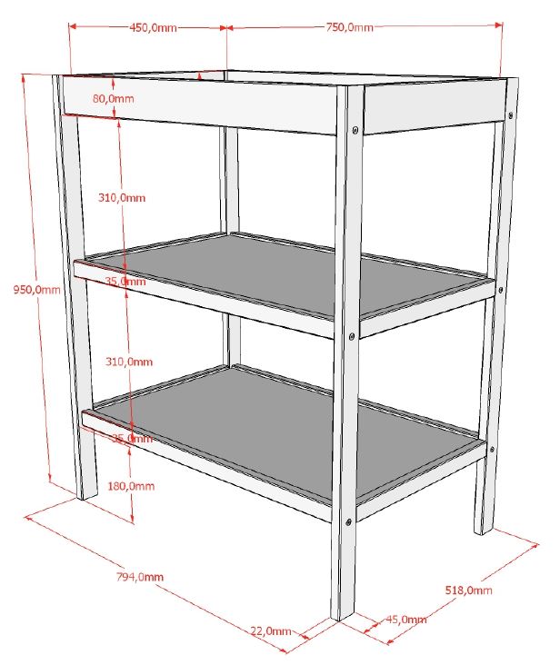 Commode Dino - Walnoot