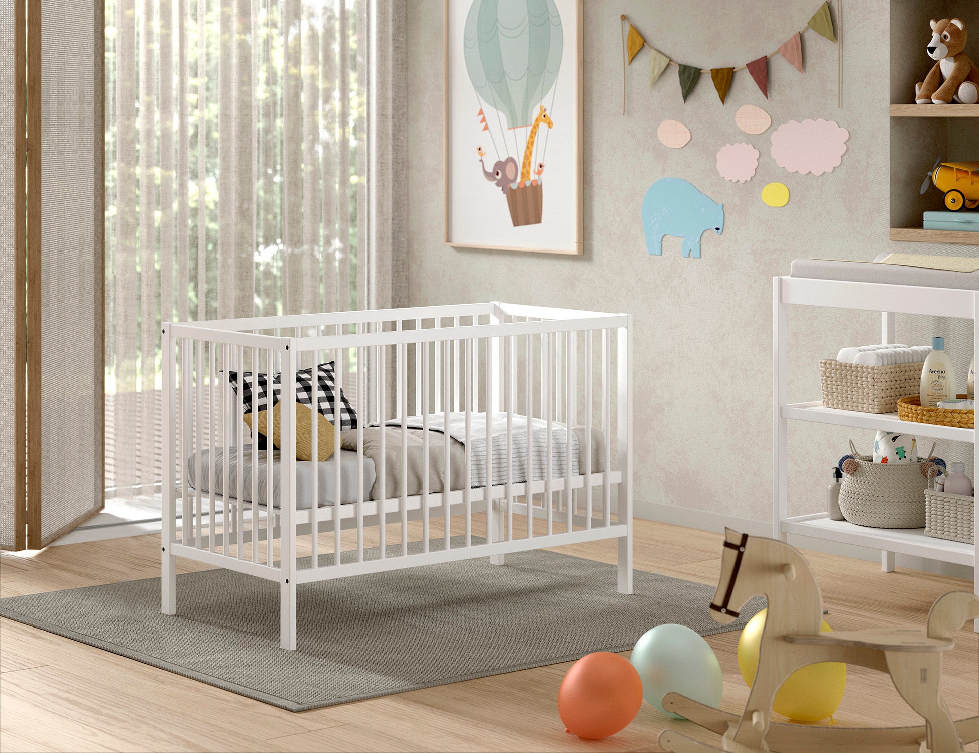 Bopita 2-part Baby room Indy (bed incl mattress and changing table)