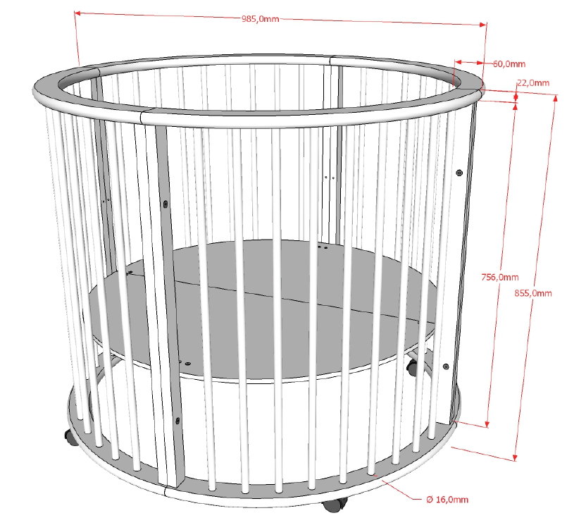 Dino Ronde Box - Wit