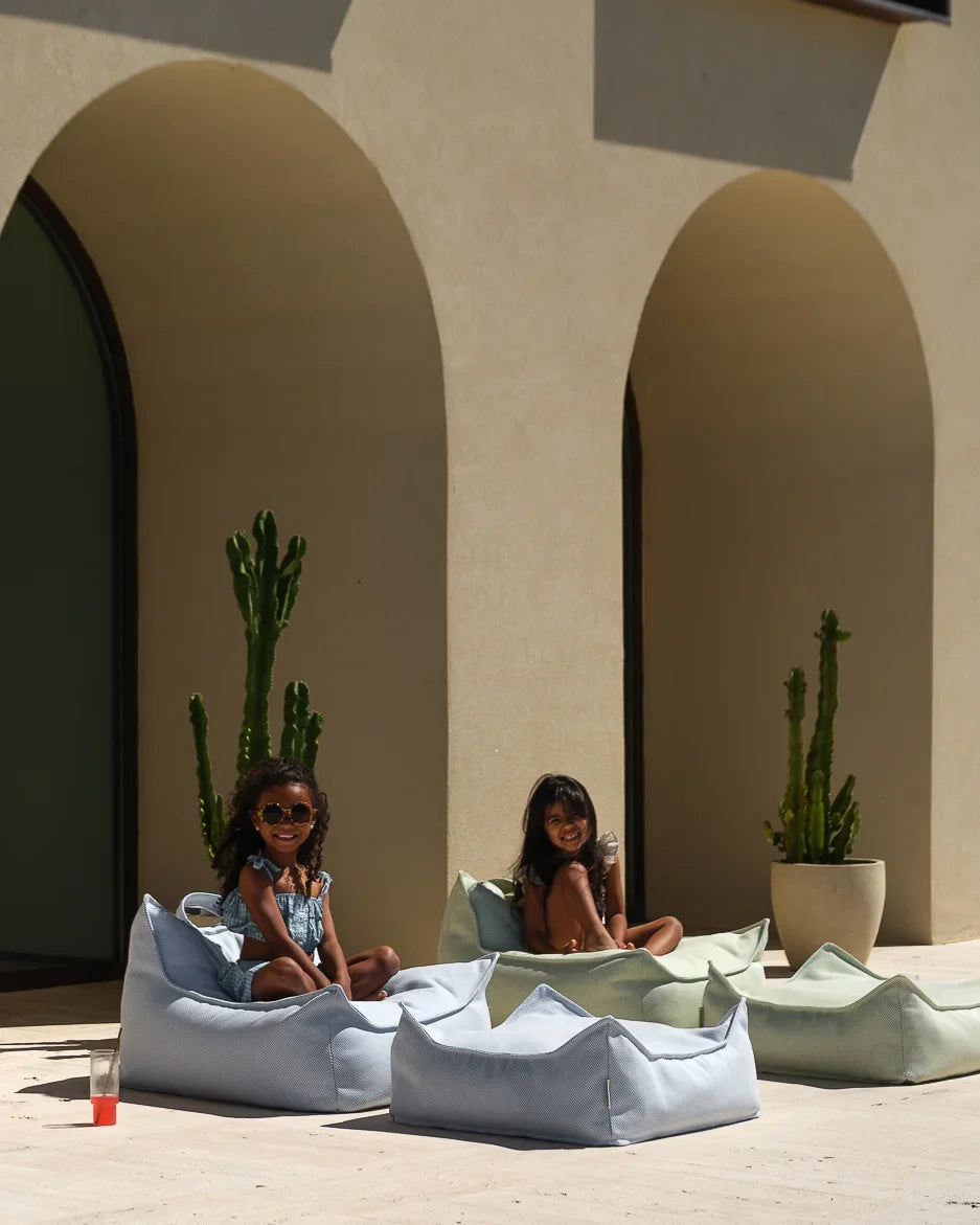 Outdoor Square Ottoman - Azure