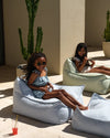 Outdoor Square Ottoman - Azure