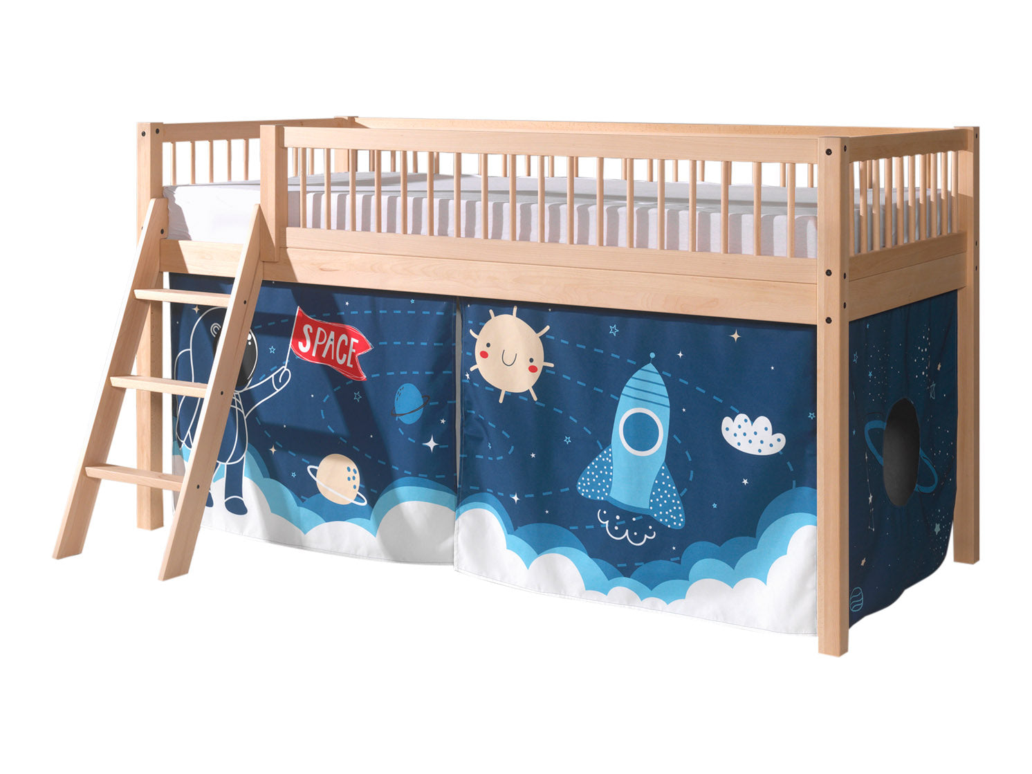 Forrest hoogslaper incl space aankleding (90x200) - Beuken