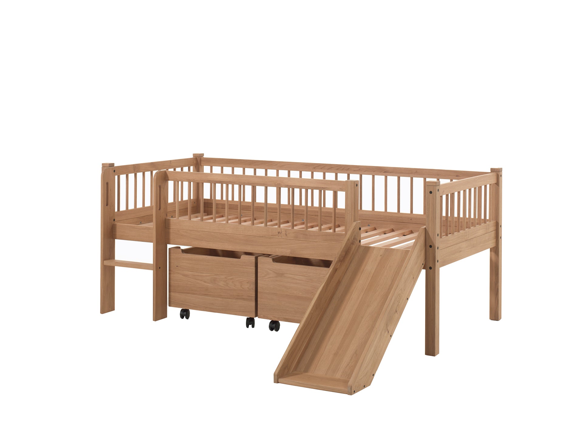Forrest Halfhoogslaper incl opbergbakken en glijbaan - Eiken