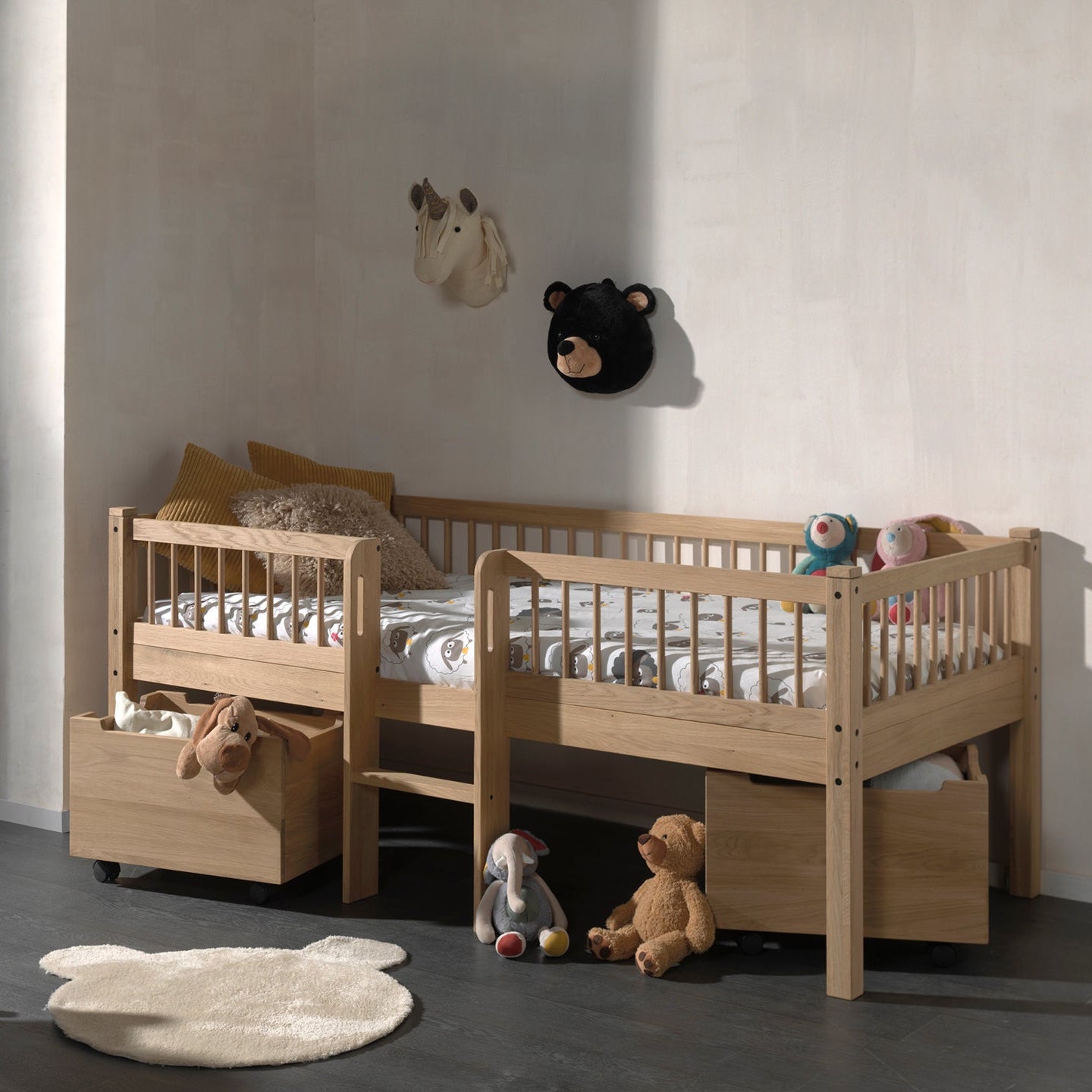 Forrest Halfhoogslaper incl opbergbakken - Eiken