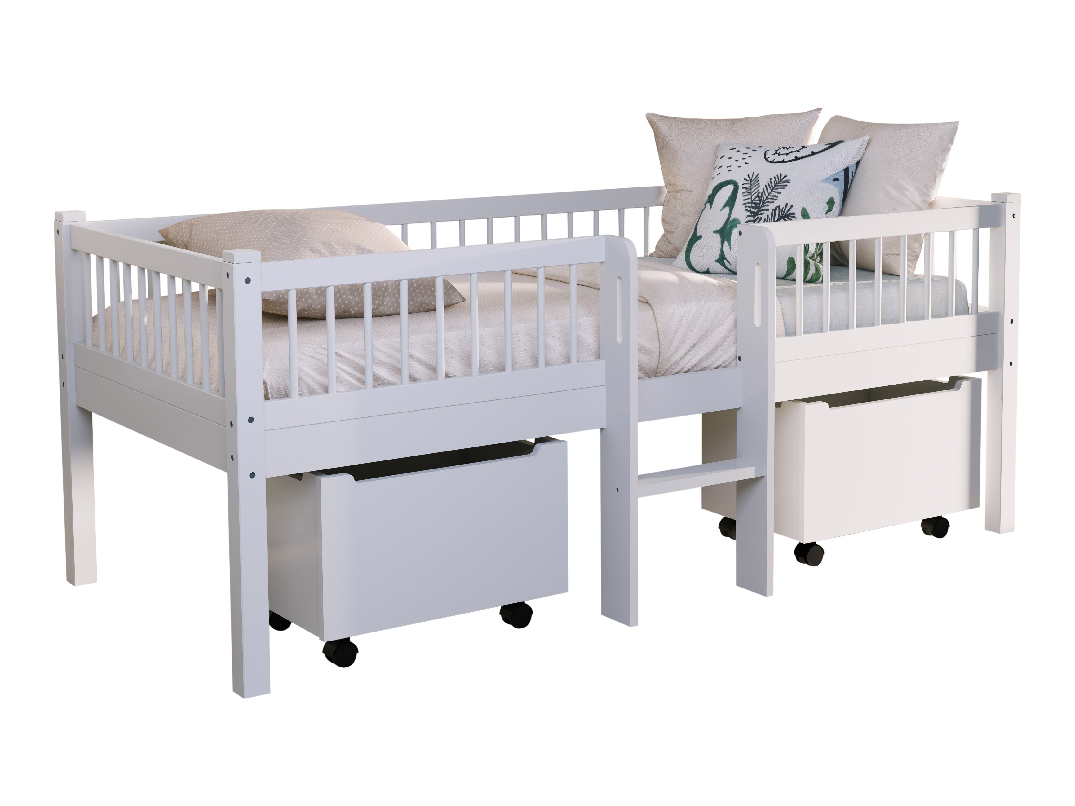 Forrest Halfhoogslaper incl opbergbakken - Beuken Wit