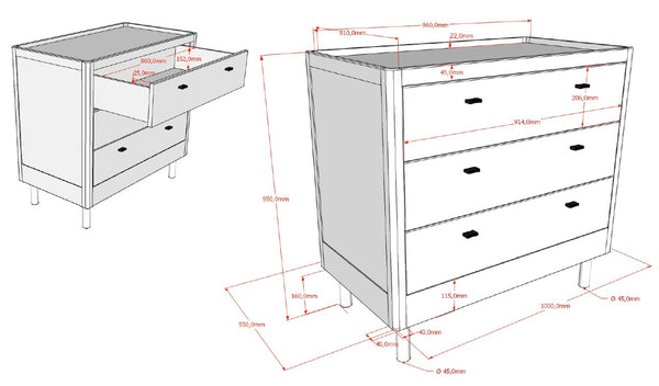 Commode Forrest - Eiken