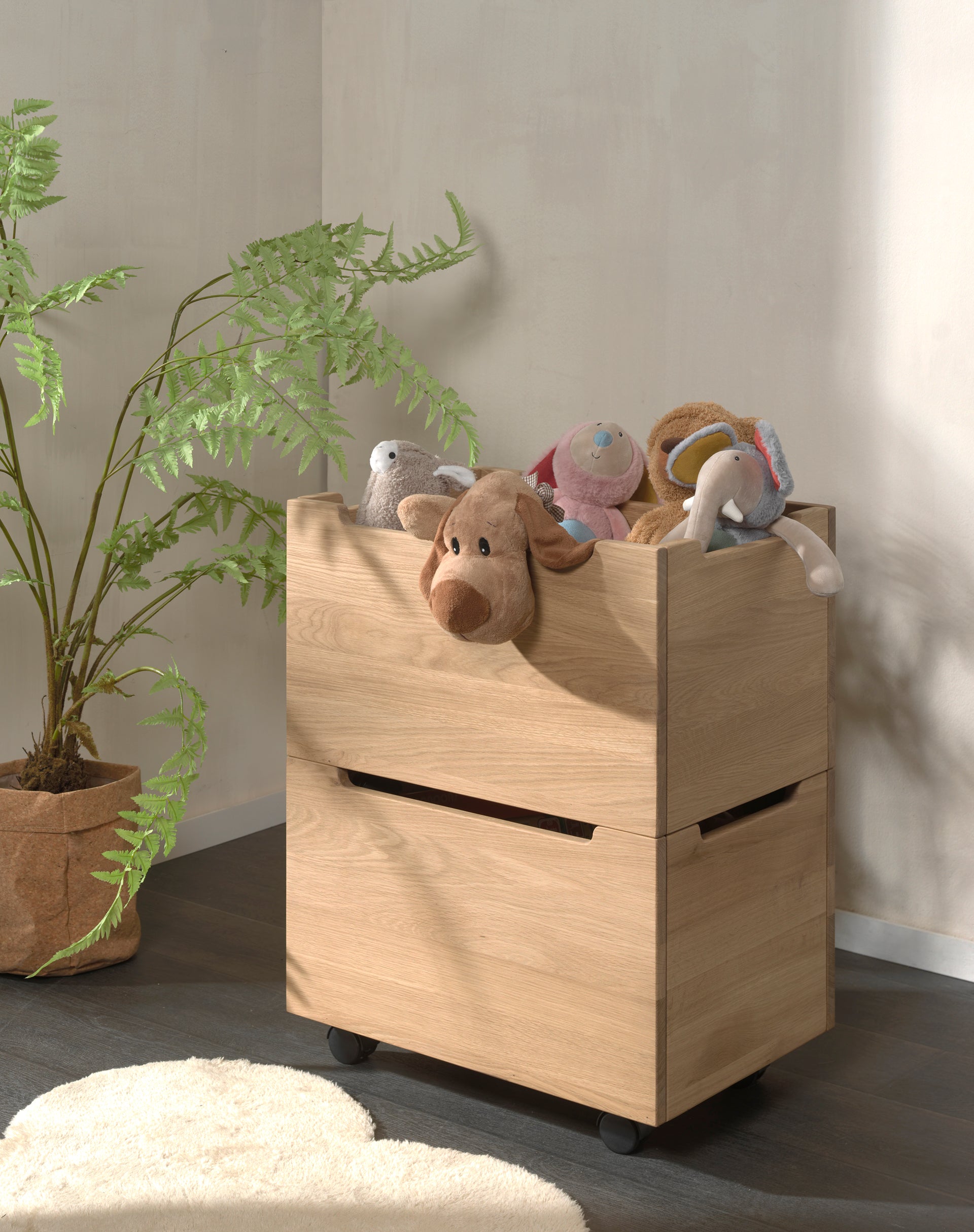 Forrest Halfhoogslaper incl opbergbakken en glijbaan - Eiken