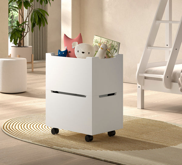 Forrest Halfhoogslaper incl opbergbakken en glijbaan - Beuken Wit