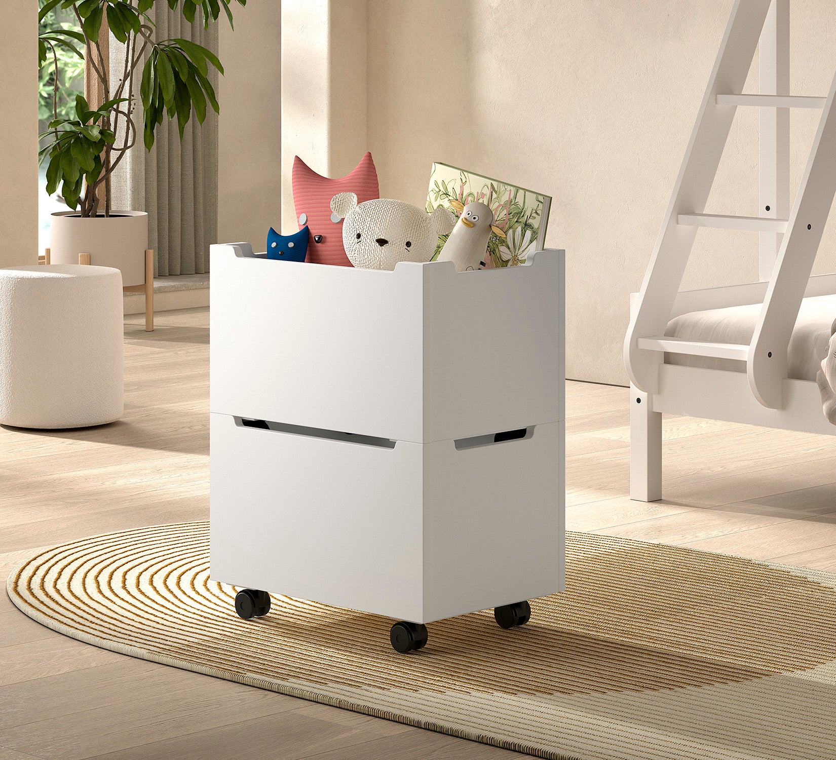 Forrest Halfhoogslaper incl opbergbakken - Beuken Wit