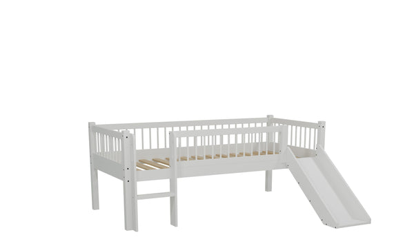 Forrest Halfhoogslaper incl opbergbakken en glijbaan - Beuken Wit