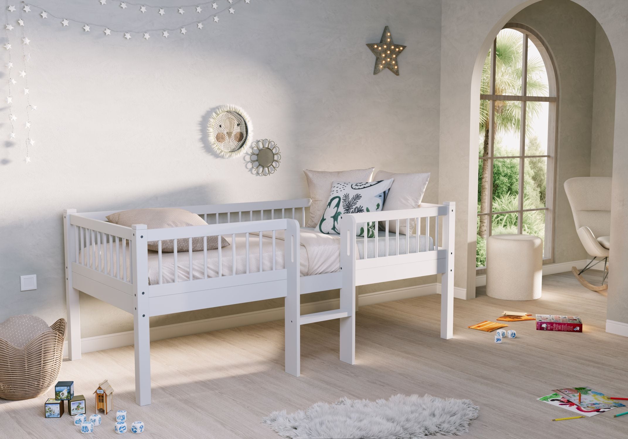 Forrest Halfhoogslaper incl opbergbakken - Beuken Wit