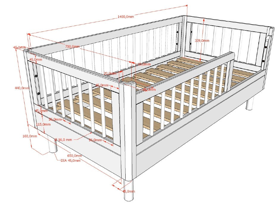 Jaxx Peuterbed 70x140 cm - Eiken