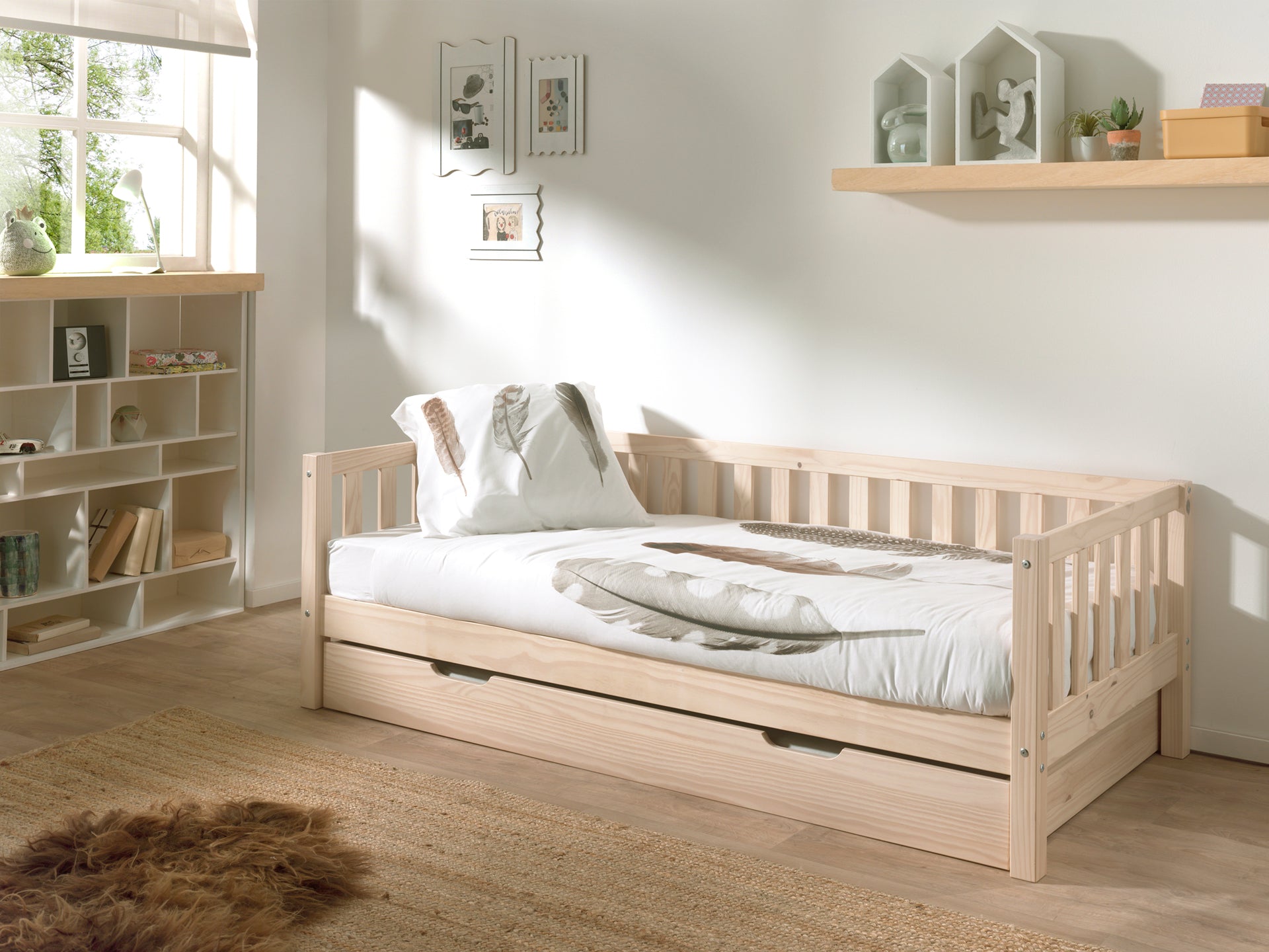 Fritz Cabin bed with or without storage drawer 90x200 - Natural