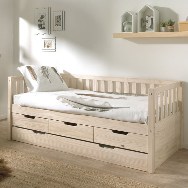 Fritz kajuitbed met 3 lades en bedlade (90x200)