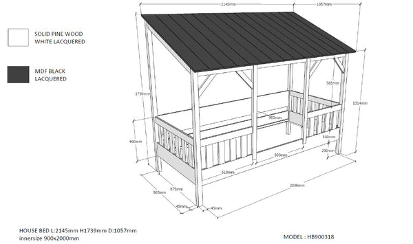 House bed with roof