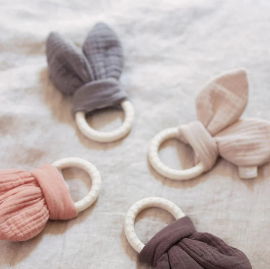 Silicone teething ring Bunny - Nougat