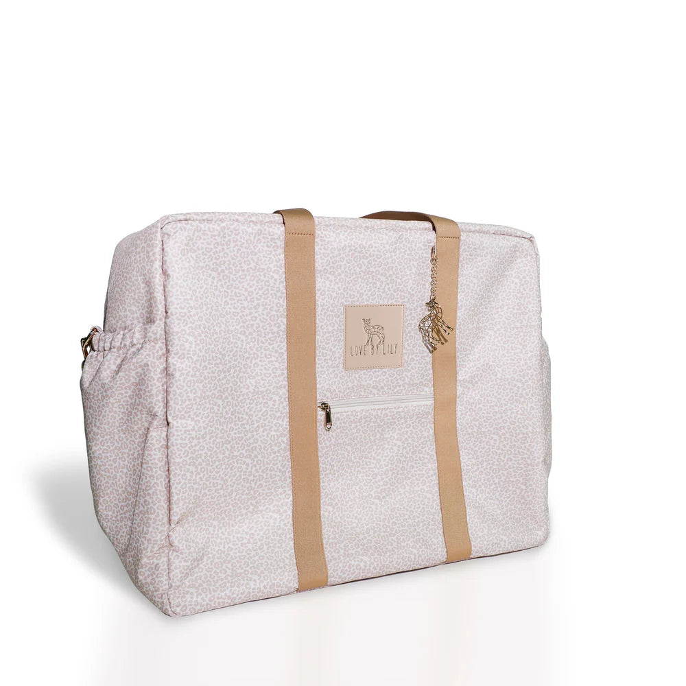 Travel Mom Bag - Latte Leopard