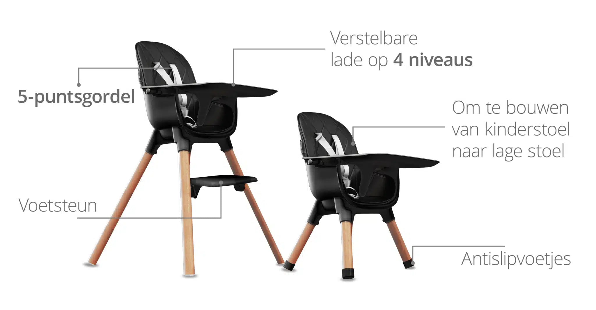 High Chair 2-in-1 - Black
