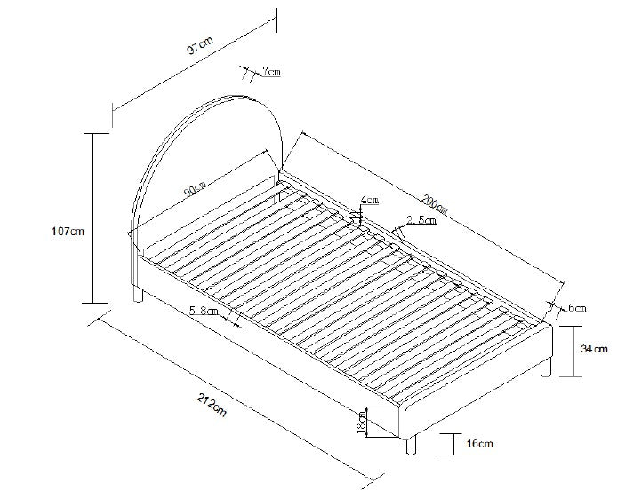 Moon bed 90x200 - Various colours