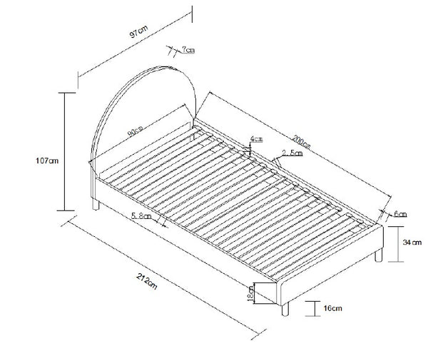 Moon bed 90x200 - Various colours