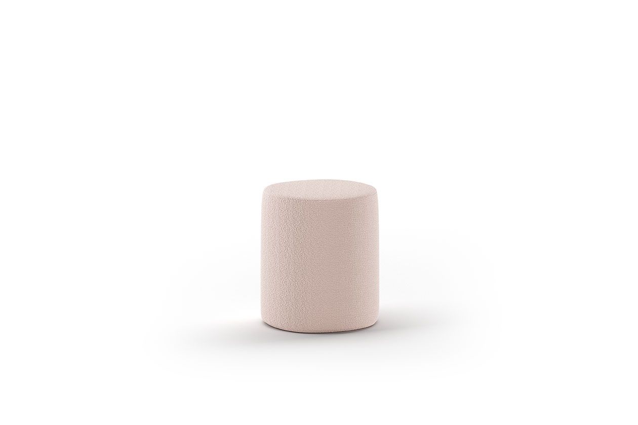 Poef  bouclé - Roze