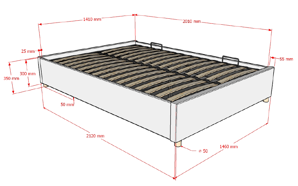Moon bed 140x200 - Various colours