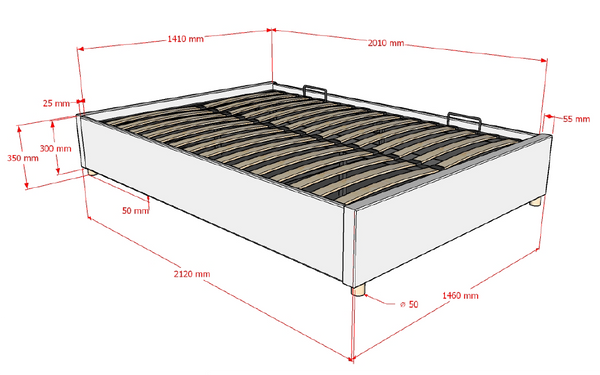 Moon bed 140x200 - Various colours