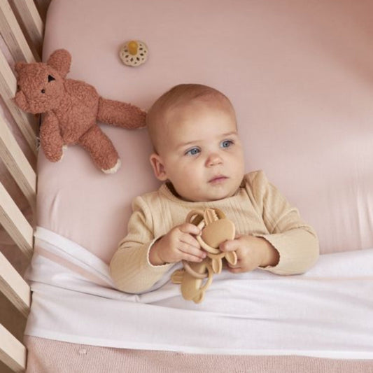 Crib sheet Bies baby bed (100x150 cm) - Light pink