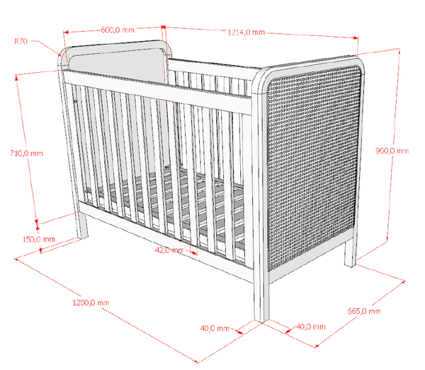 Jaxx Dino bed 60x120 - White