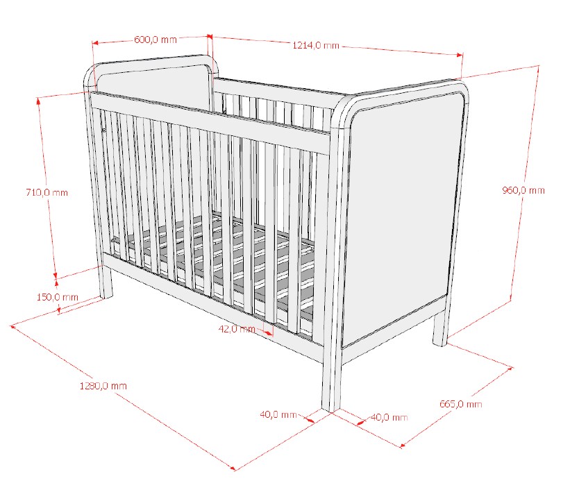 Jaxx Dino bed 60x120 - White