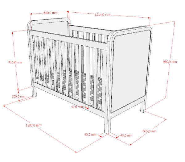 Jaxx Dino bed 60x120 - White