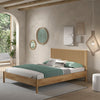 Olive twin bed 160x200 cm - Rattan/Oak