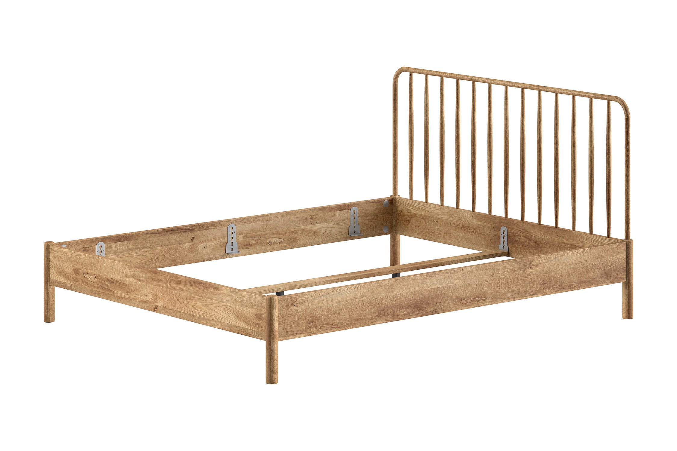 Olive twin bed 160x200 cm - Rattan/Oak