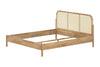 Olive twin bed 160x200 cm - Rattan/Oak
