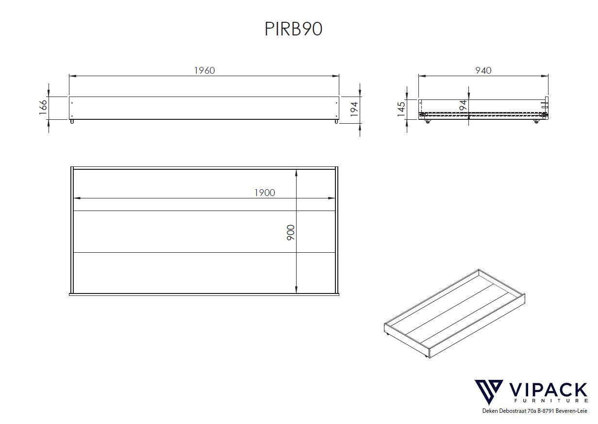 Pino Stapelbed 90x200 cm - 160 cm hoog